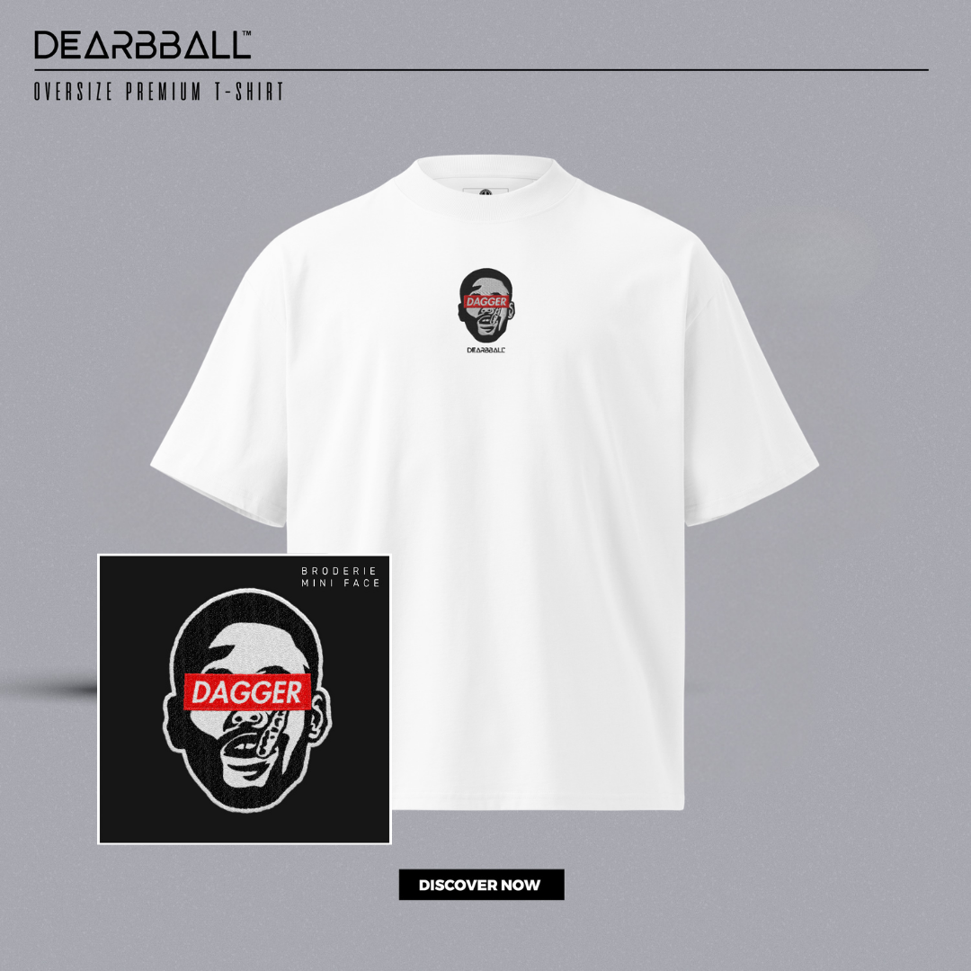 DearBBall Oversized Premium T-Shirt - Dagger MouthGuard STICKEREI Edition