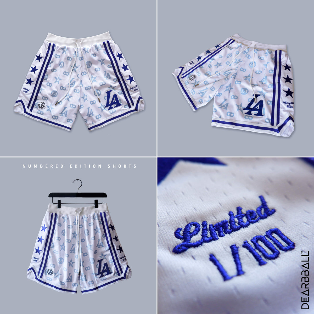 DBB SHORT MESH PREMIUM - INFINITY WHITE NUMÉROTÉ ÉDITION LIMITÉE