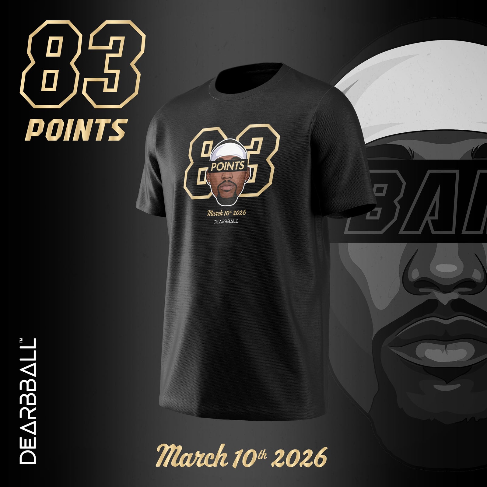 Camiseta DearBBall - BAM 83 pts Edición Récord