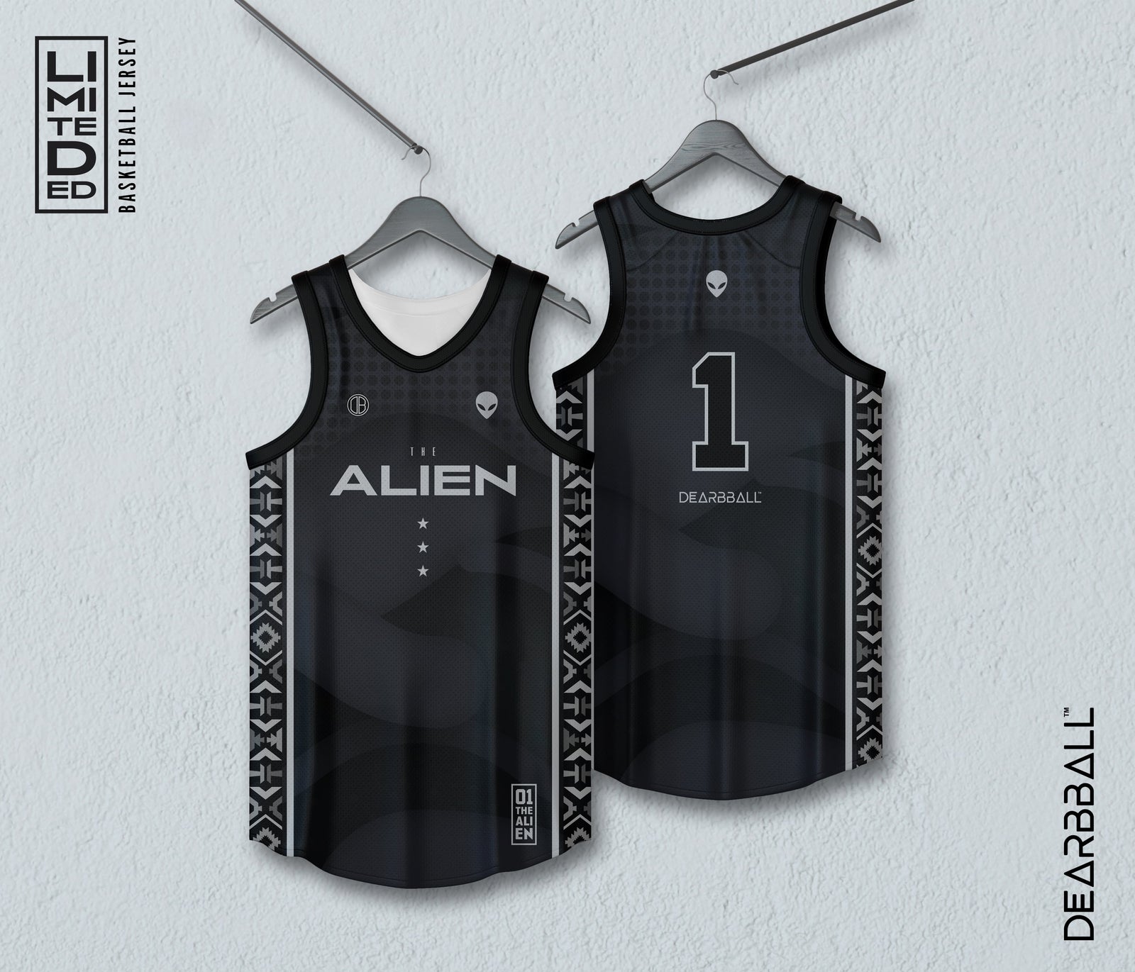 DearBBall Trikot-Shorts-Set - AL1EN 1 Silber Edition