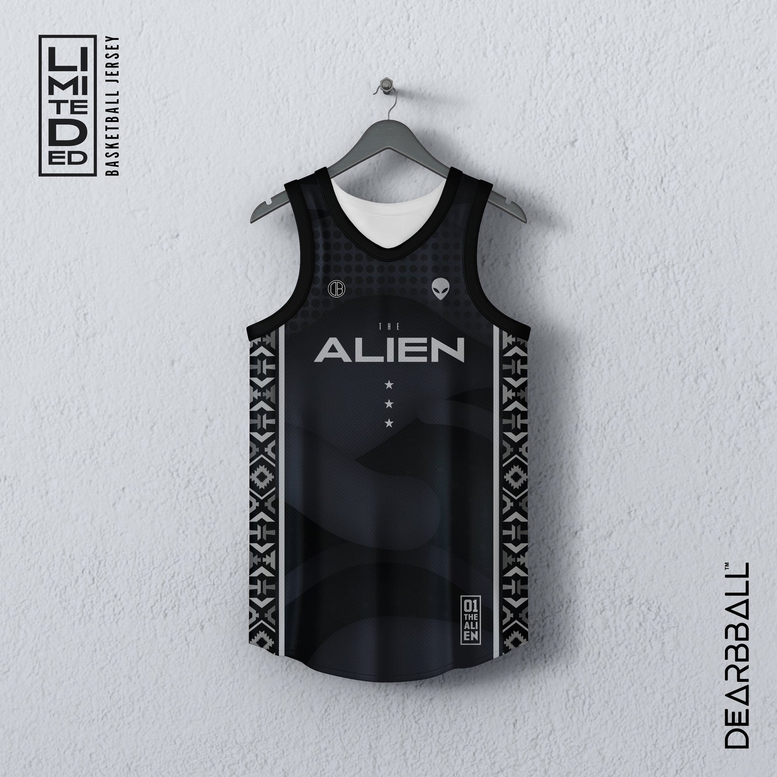 DearBBall Trikot-Shorts-Set - AL1EN 1 Silber Edition