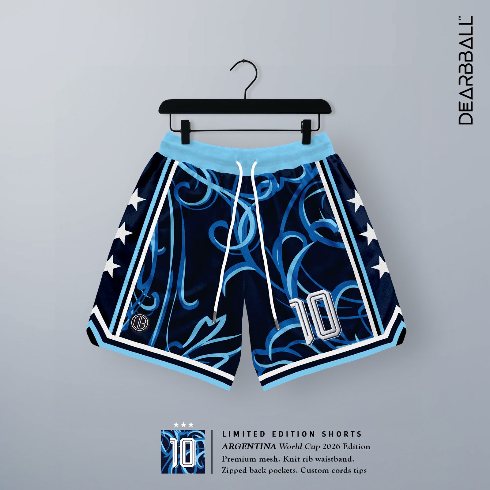 DBB PREMIUM MESH SHORTS - L.A. INFINITY WHITE NUMBERED LIMITED EDITION