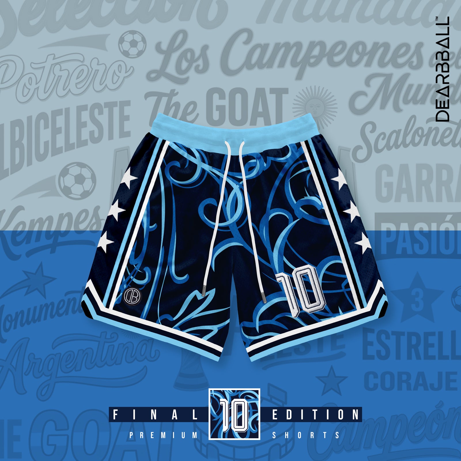 DBB PREMIUM MESH SHORTS - L.A. INFINITY WHITE NUMBERED LIMITED EDITION
