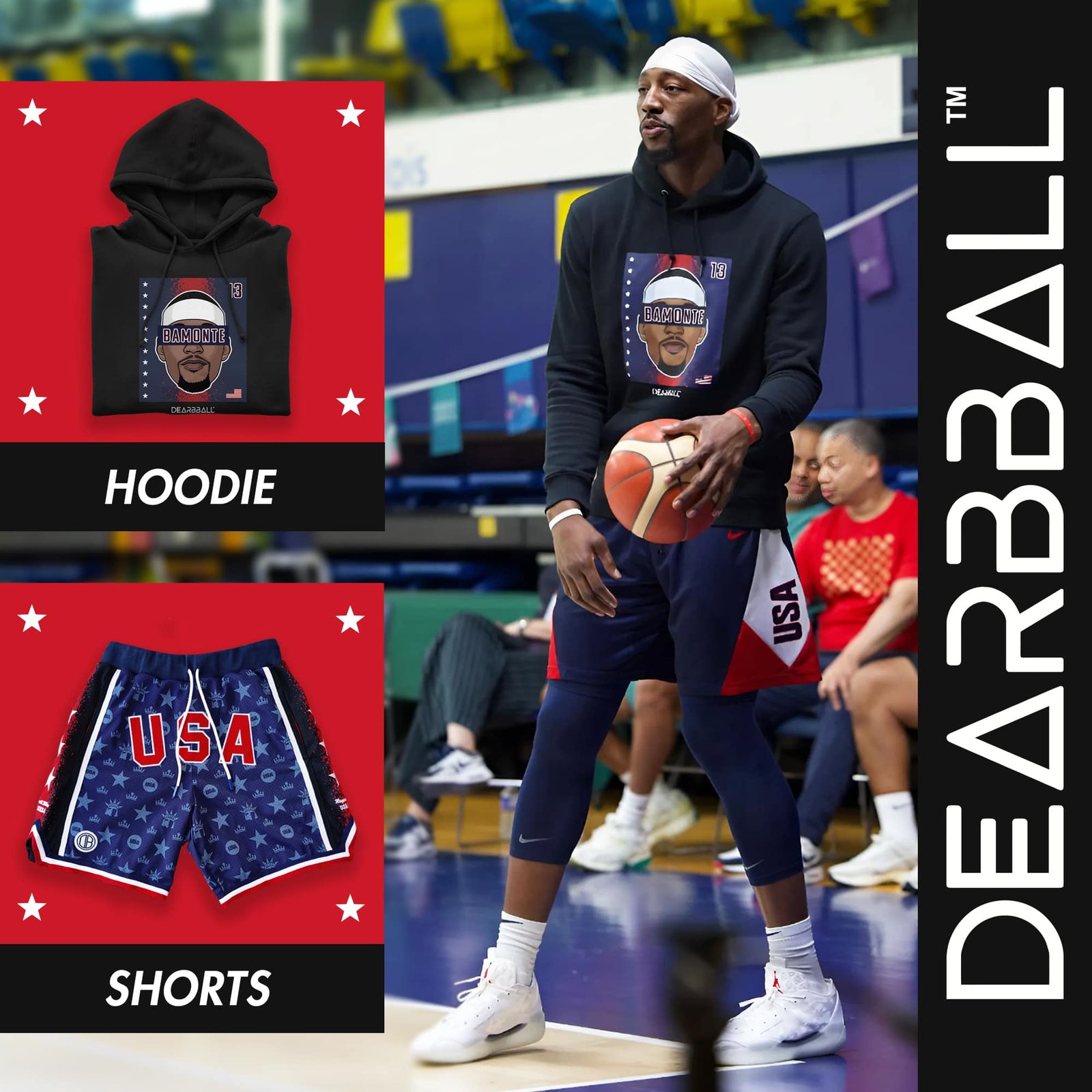Felpa con Cappuccio DearBBall - BAMONTE USA Edition