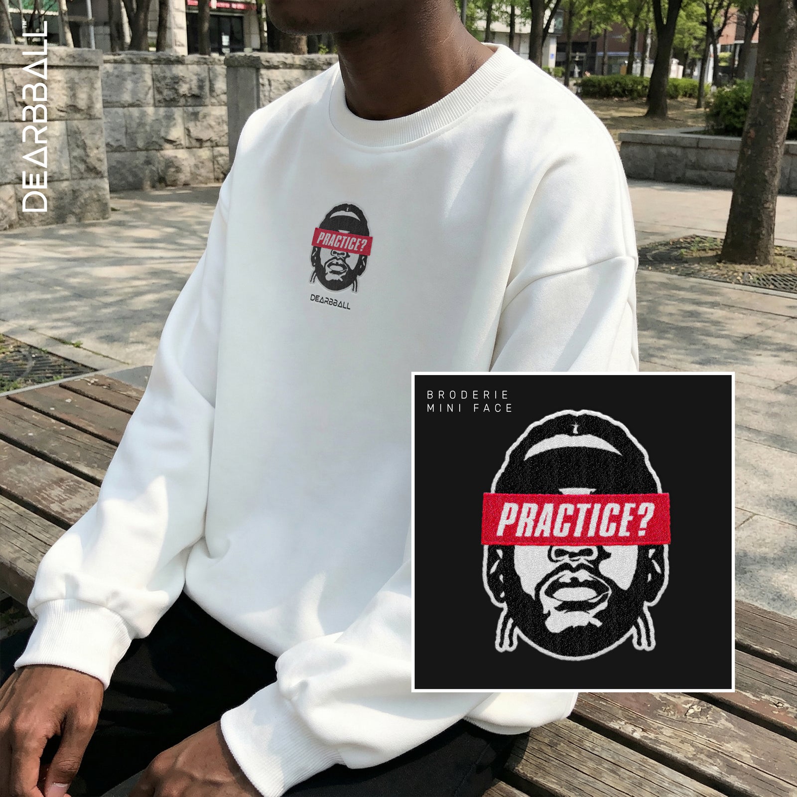 🔒 DearBBall Oversized Premium T-skjorte - Practice? BRODERI Edition