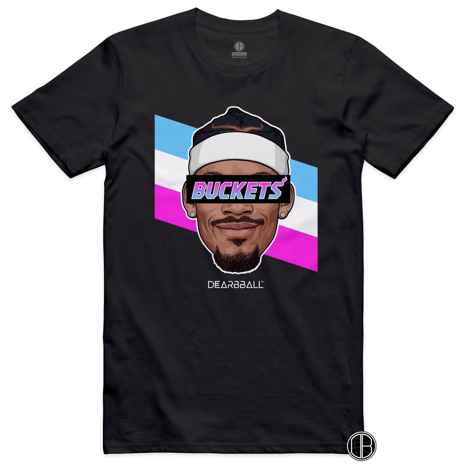 DearBBall T-Shirt - BUCKETS Miami Vice City Stripes Edition