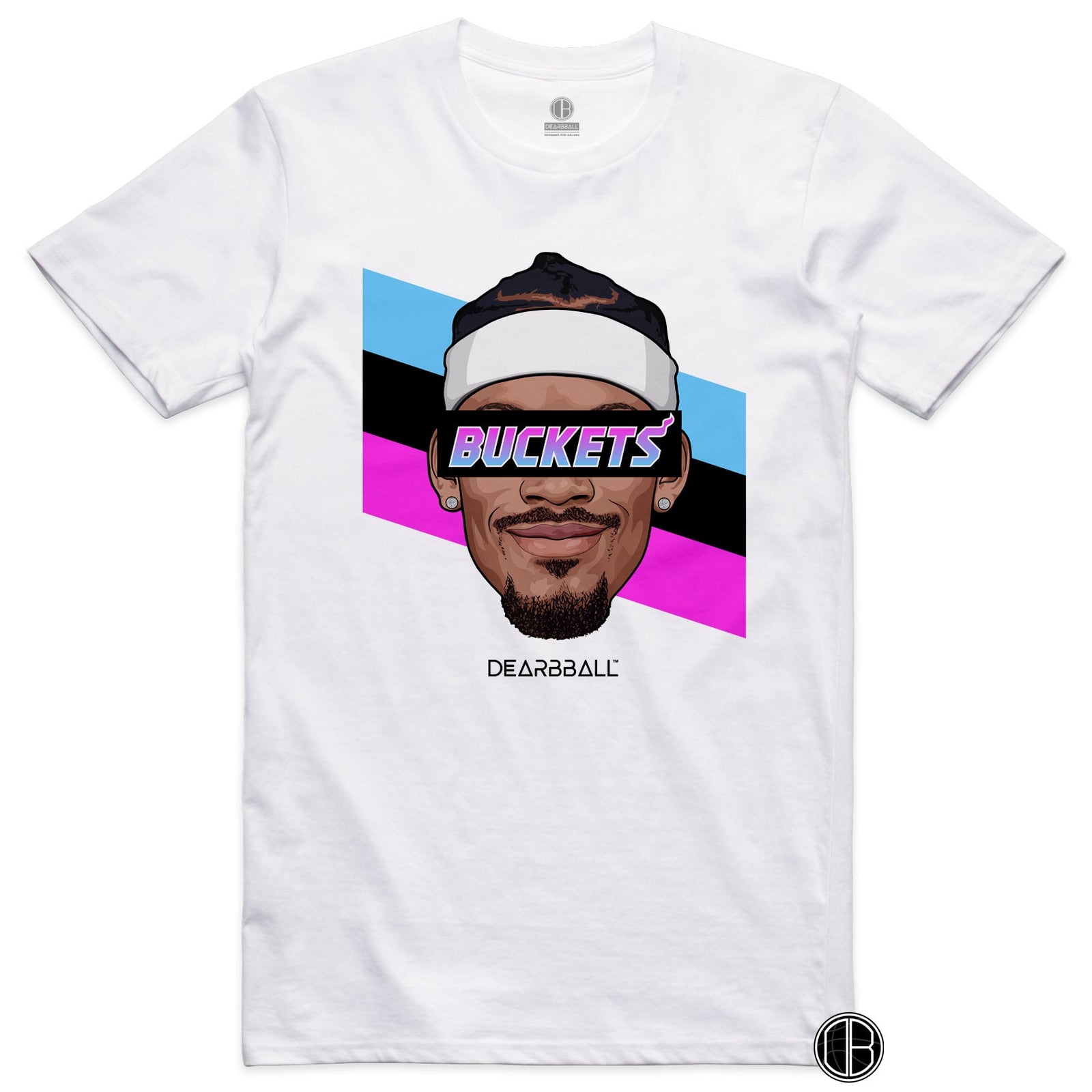 DearBBall T-Shirt - BUCKETS Miami Vice City Stripes Edition