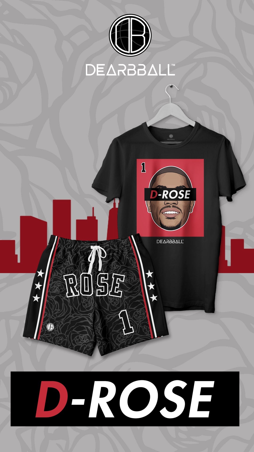 Conjunto DearBBall de T-shirt e Calções - Edição D-ROSE MVP 1