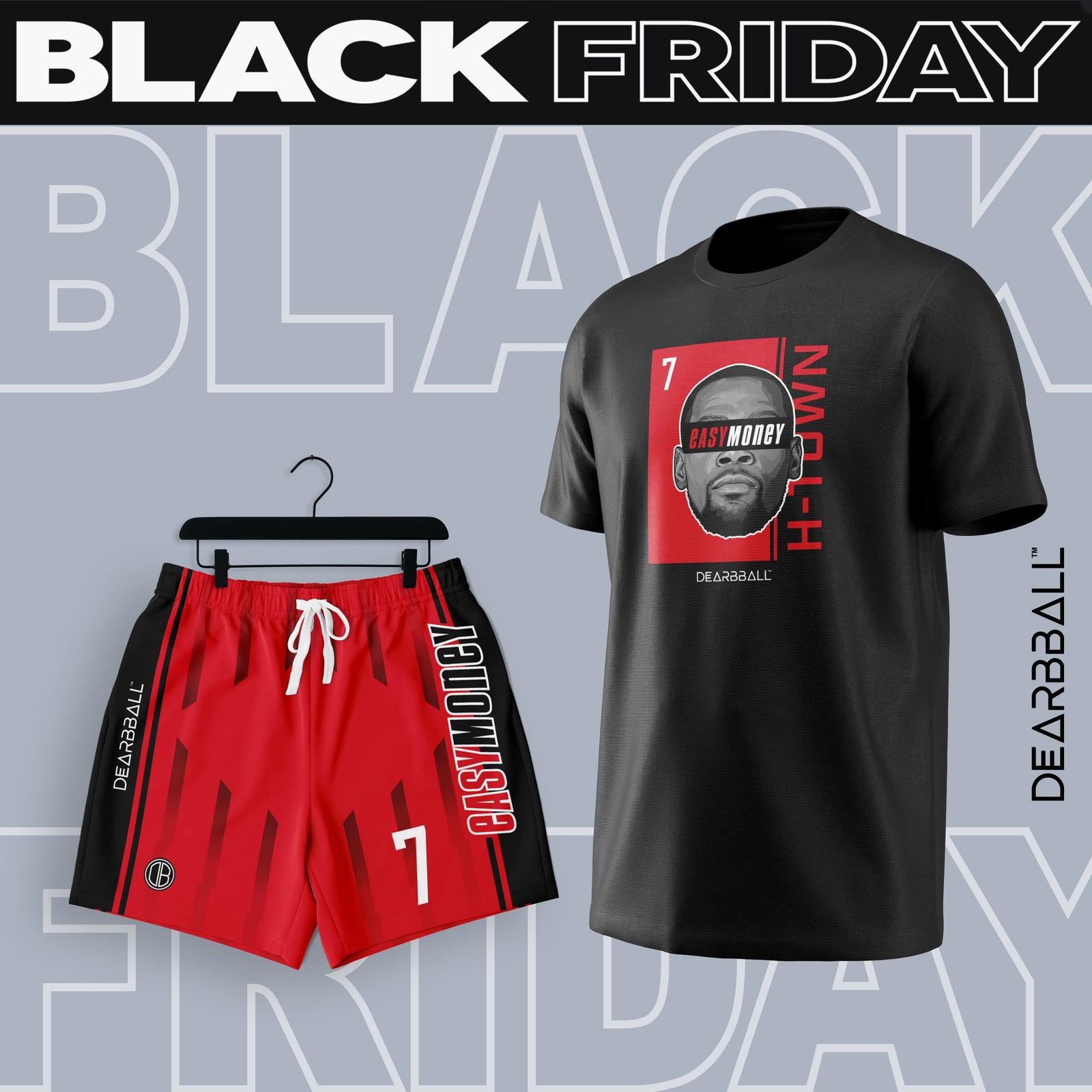 DearBBall T-Shirt - EasyMoney H-TOWN Red Edition