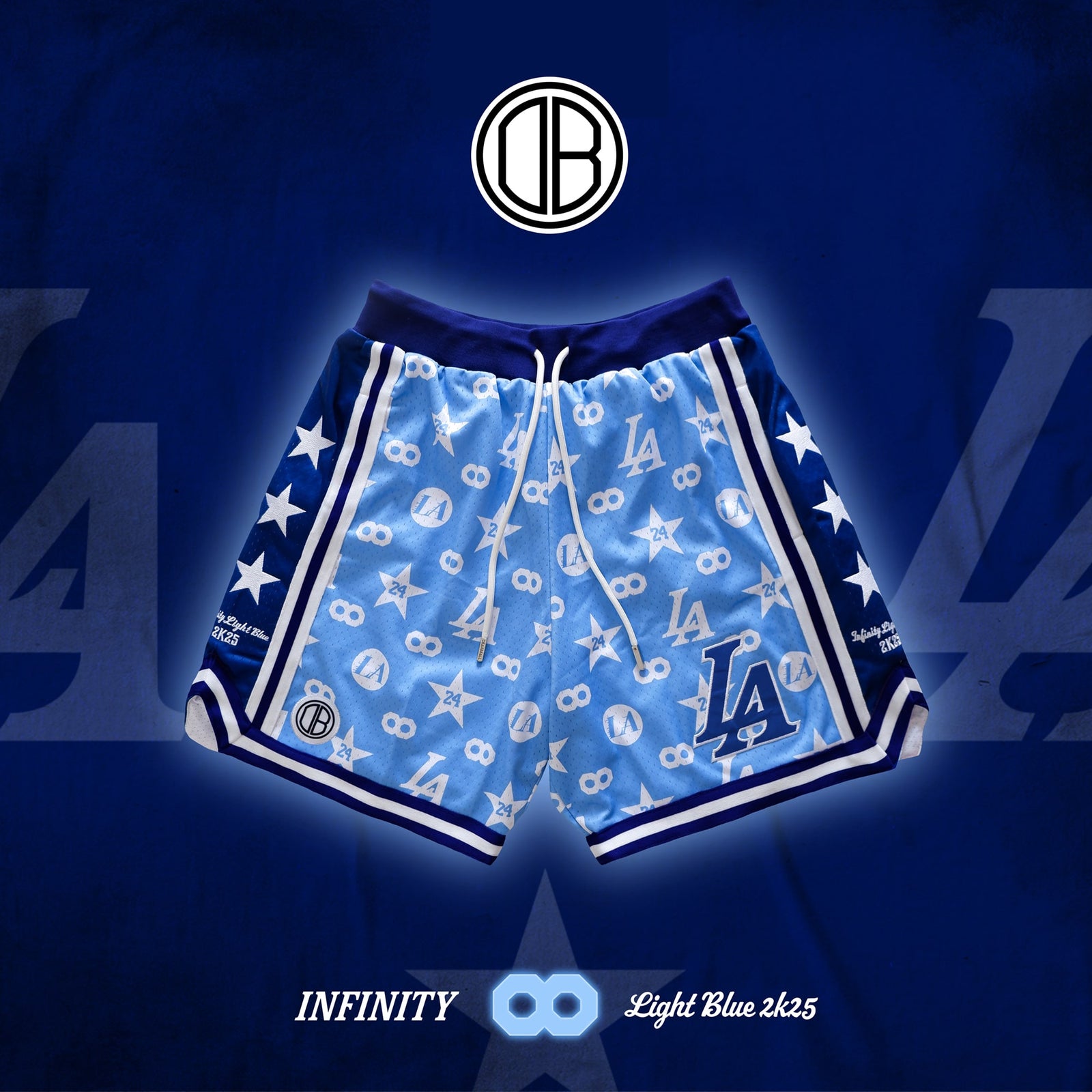 Conjunto DearBBall Calção Mesh e T-shirt - Edição Los Angeles INFINITY Light Blue