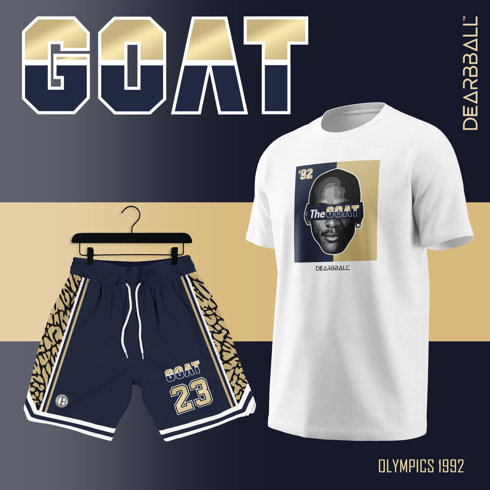 Calções Mesh Premium DearBBall - GOAT GOLD 92'