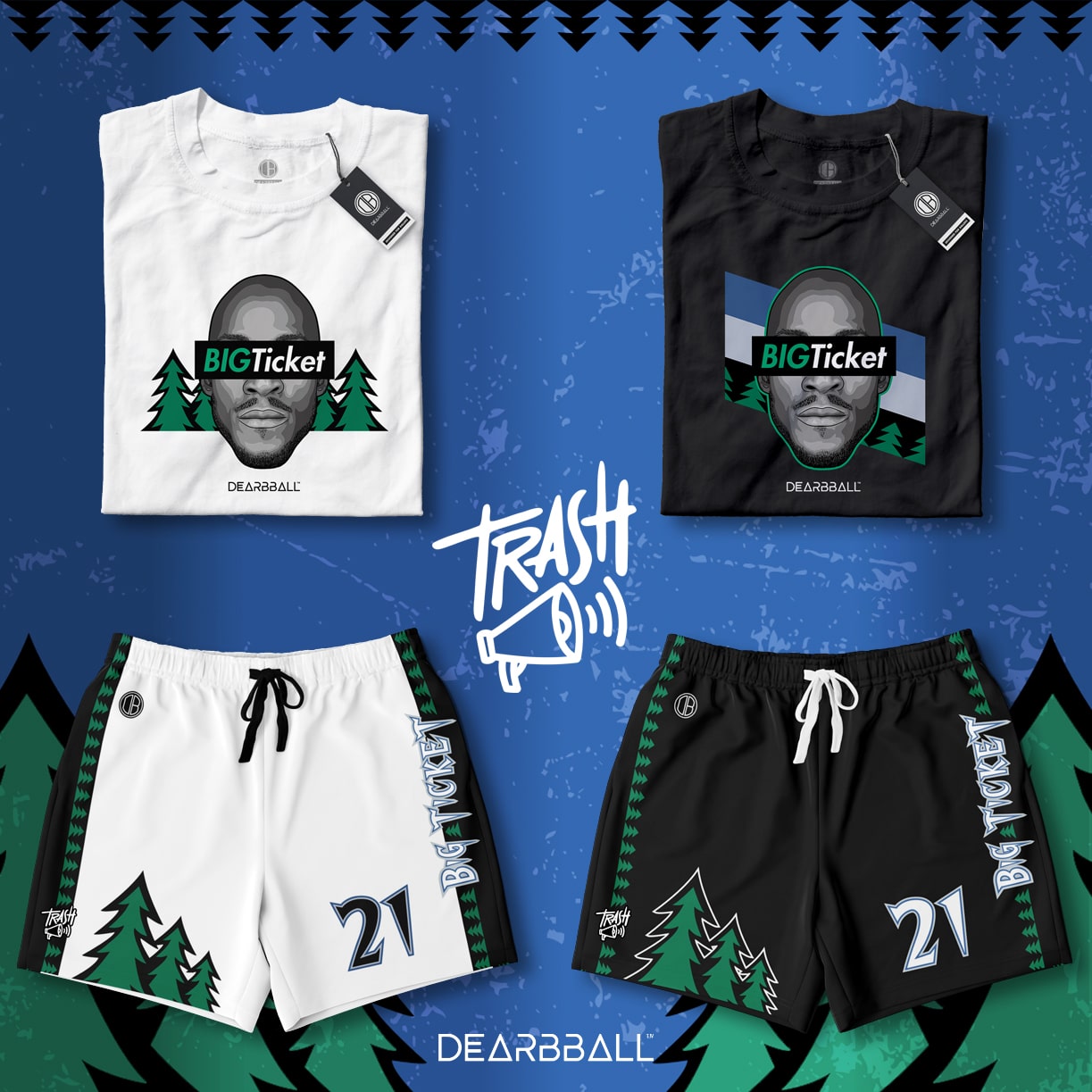 Camiseta Premium DearBBall - Edición Bordado BIGTicket Minnesota Trees Trash 📢