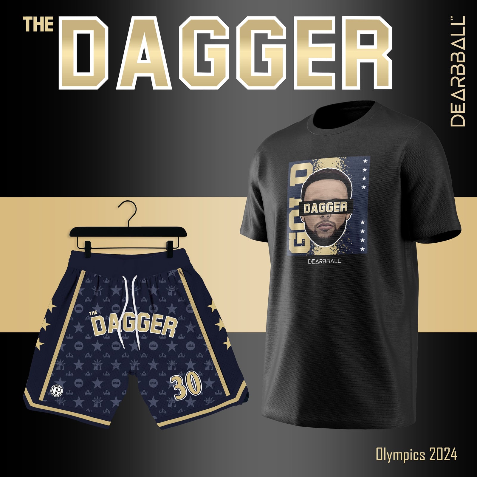 T-shirt DearBBall - The DAGGER Edição Ouro