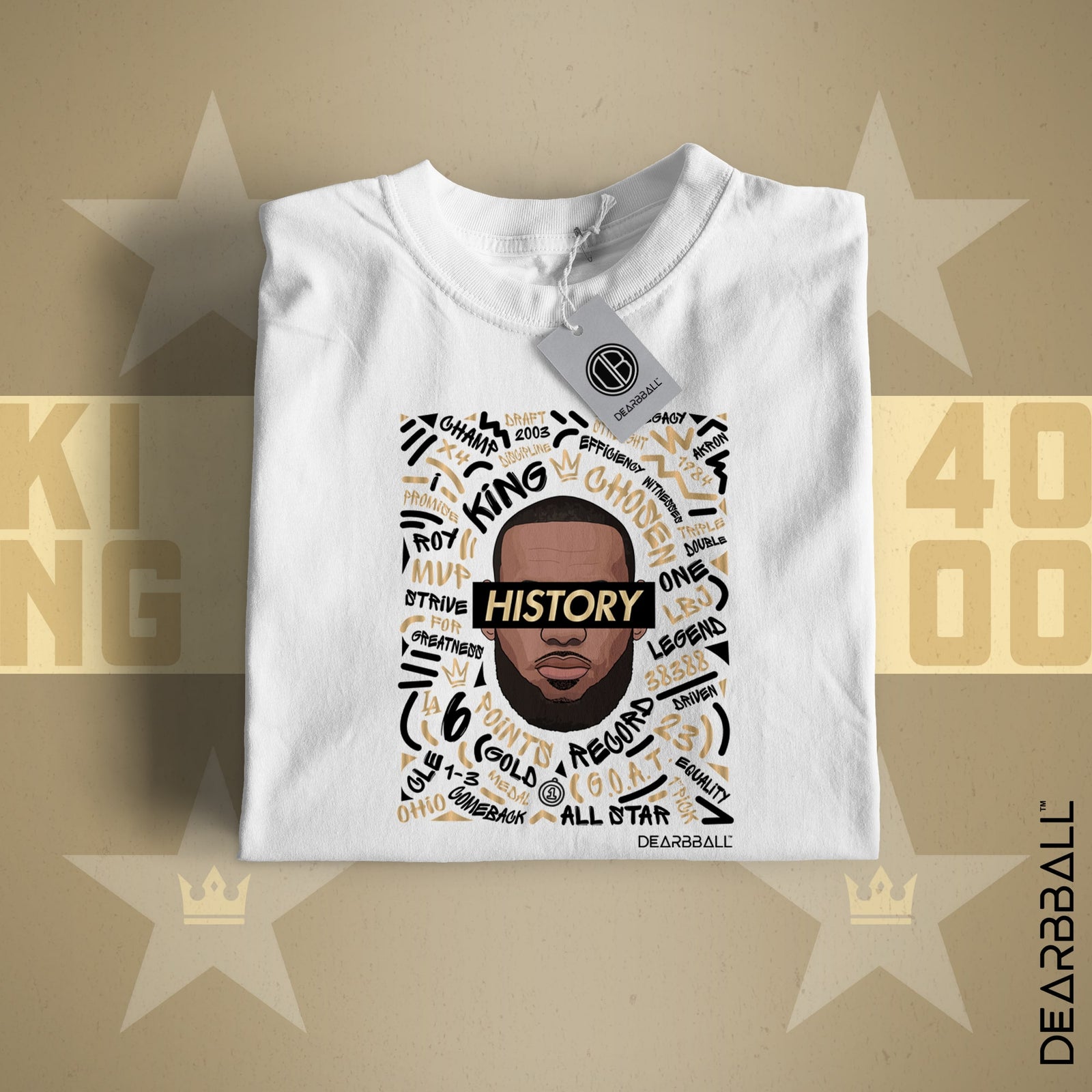 T-shirt DearBBall - Edição Premium HISTORY WORDS MATTER BOG