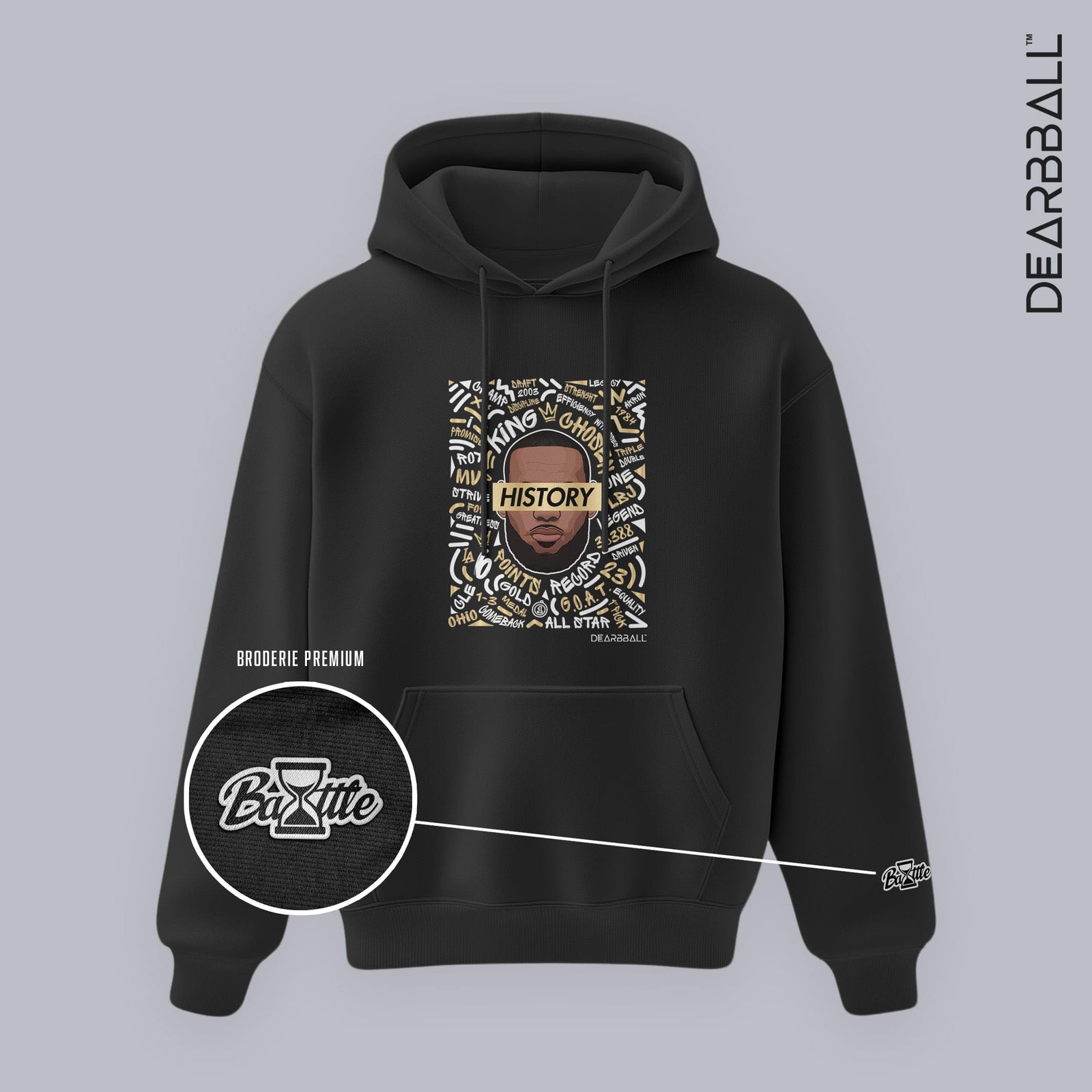 Sweat com Capuz DearBBall - Edição Premium HISTORY WORDS MATTER BOG