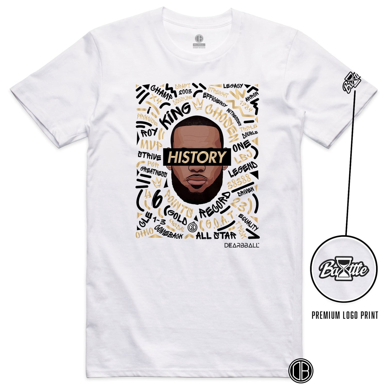 T-shirt DearBBall - Edição Premium HISTORY WORDS MATTER BOG