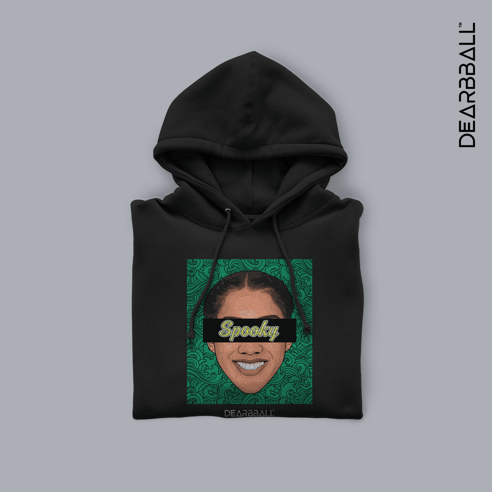 DearBBall Hoodie - Spooky Wave Tattoos Green Edition