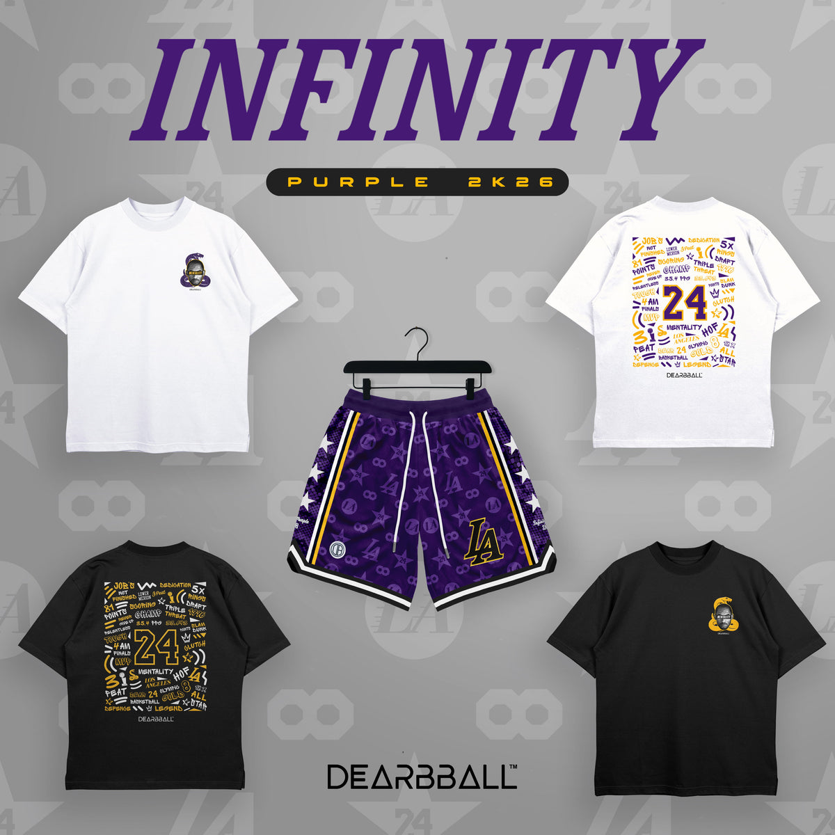 DBB SHORT MESH PREMIUM - L.A. INFINITY HVIT NUMMERERT BEGRENSET UTGAVE