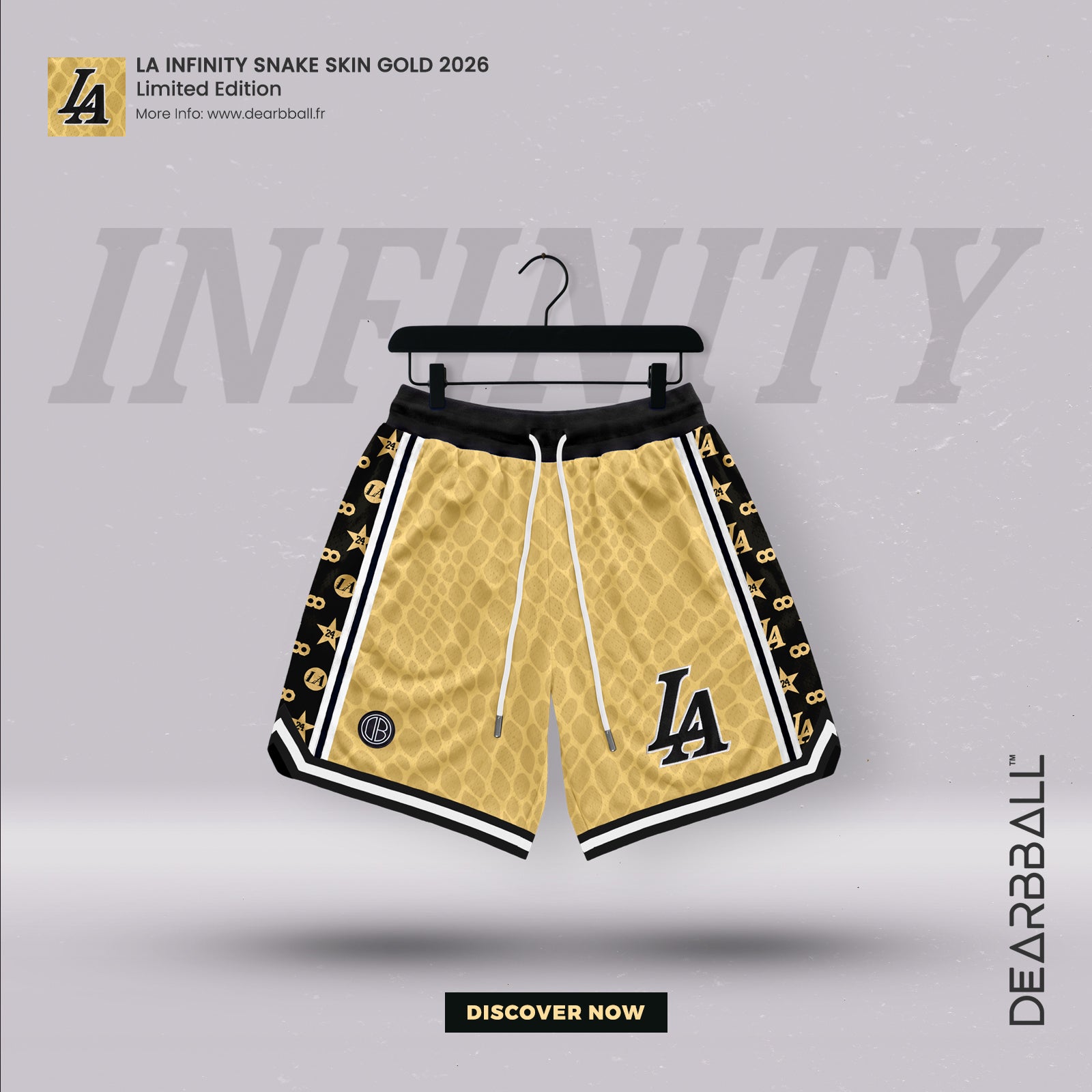 DBB SHORT MESH PREMIUM - L.A. INFINITY WEIß NUMMERIERTE LIMITIERTE EDITION