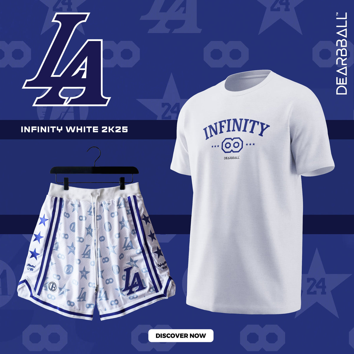 DBB SHORT MESH PREMIUM - INFINITY WHITE NUMÉROTÉ ÉDITION LIMITÉE