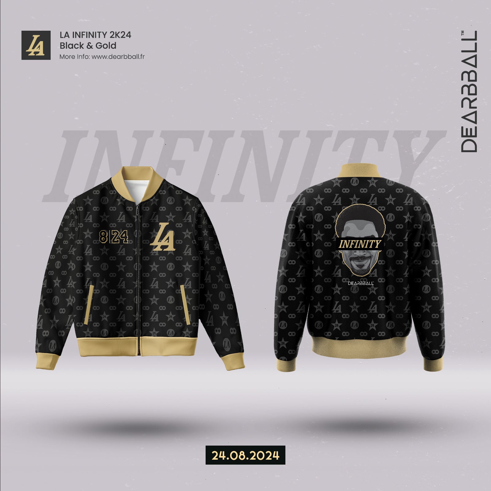 DearBBall Giacca Bomber - INFINITY Edizione Oro & Nero