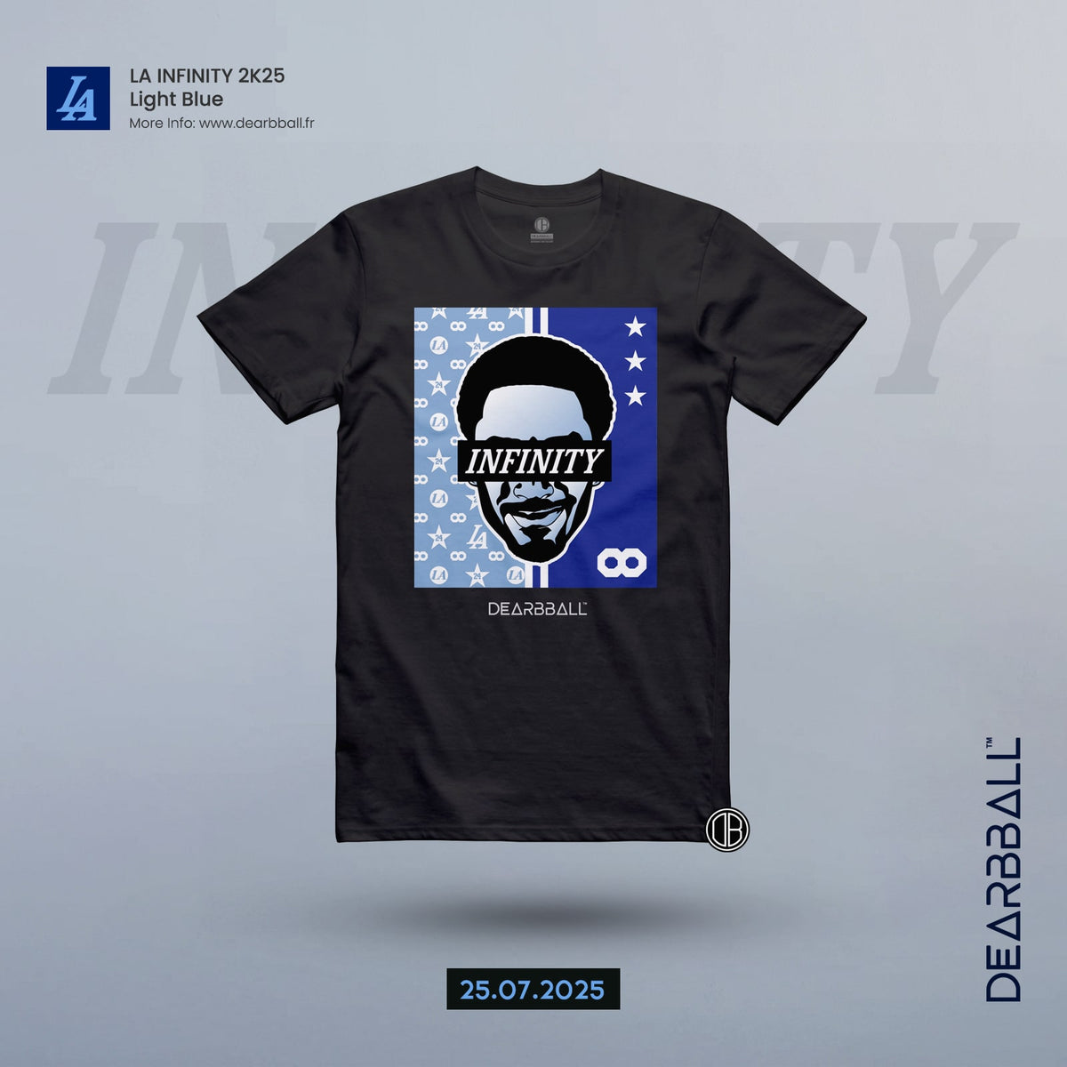 DearBBall T-Shirt - INFINITY Square Light Blue Edition