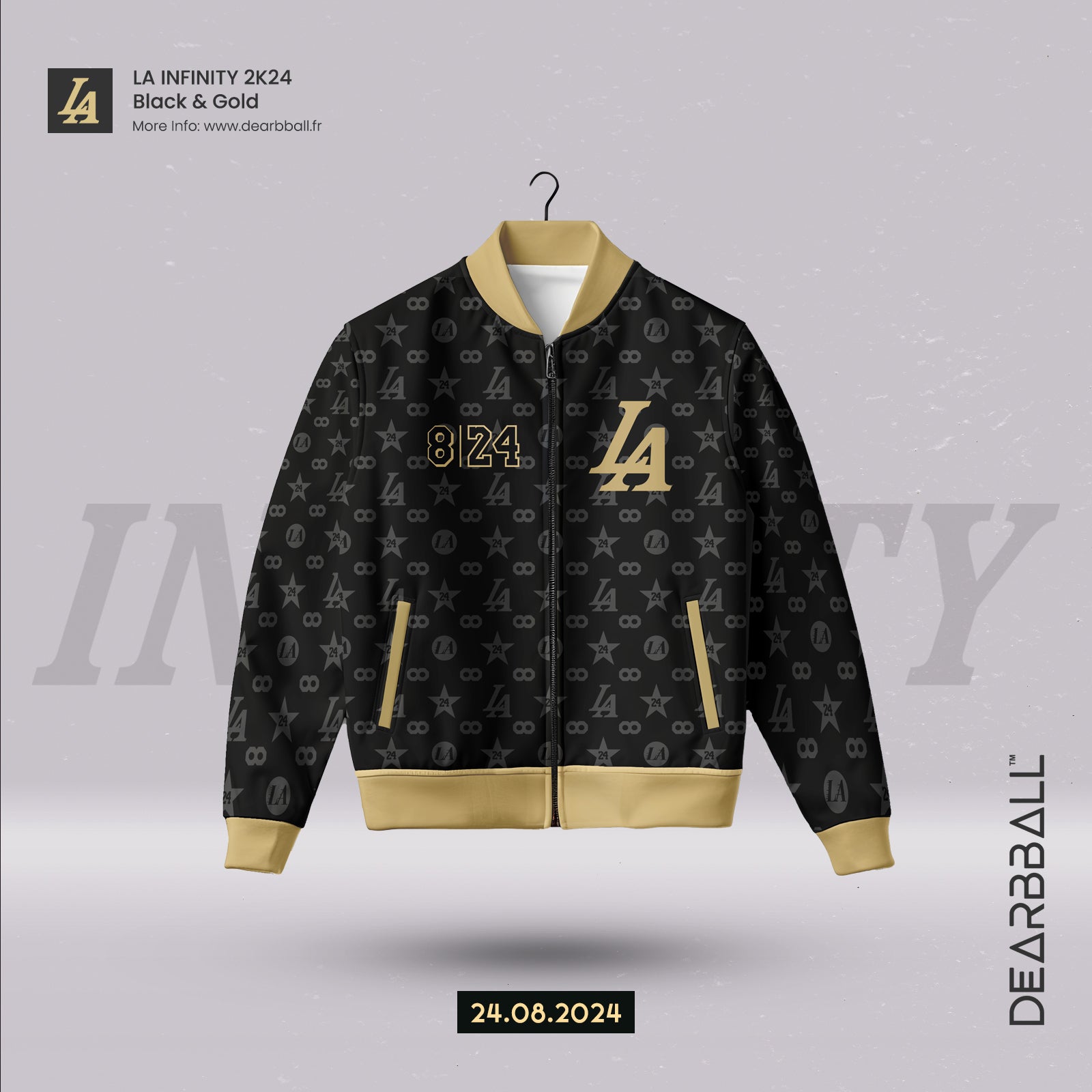 DearBBall Giacca Bomber - INFINITY Edizione Oro & Nero