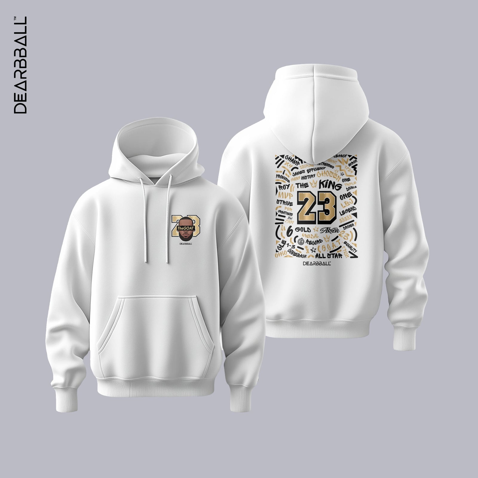 DearBBall Hoodie Premium - TheGOAT 23 Ouro Edição Words Matter