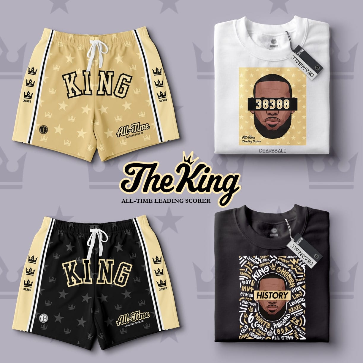 Conjunto DearBBall de T-shirt e Calções - Edição KING History