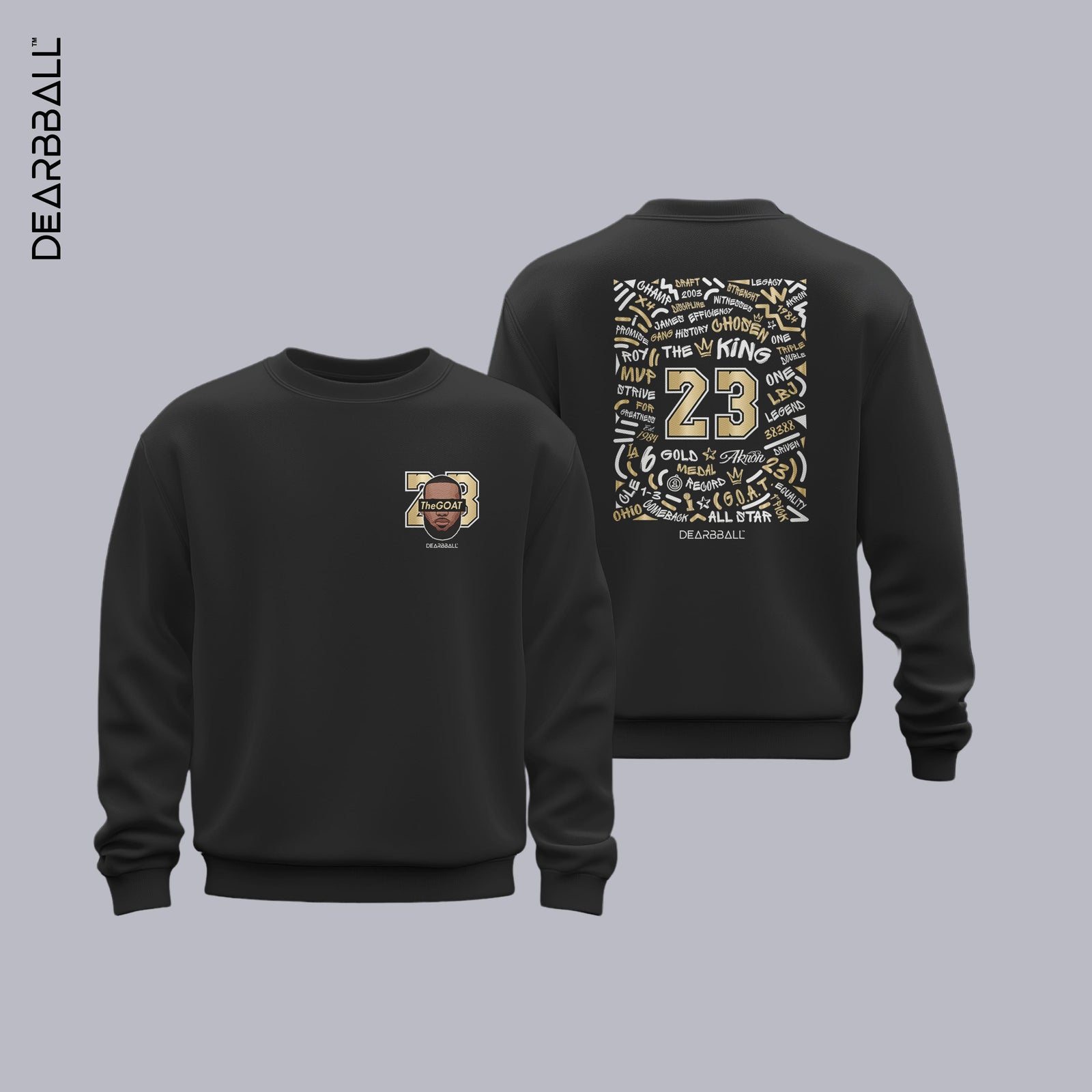 DearBBall Sweat Premium - TheGOAT 23 Ouro Edição Words Matter