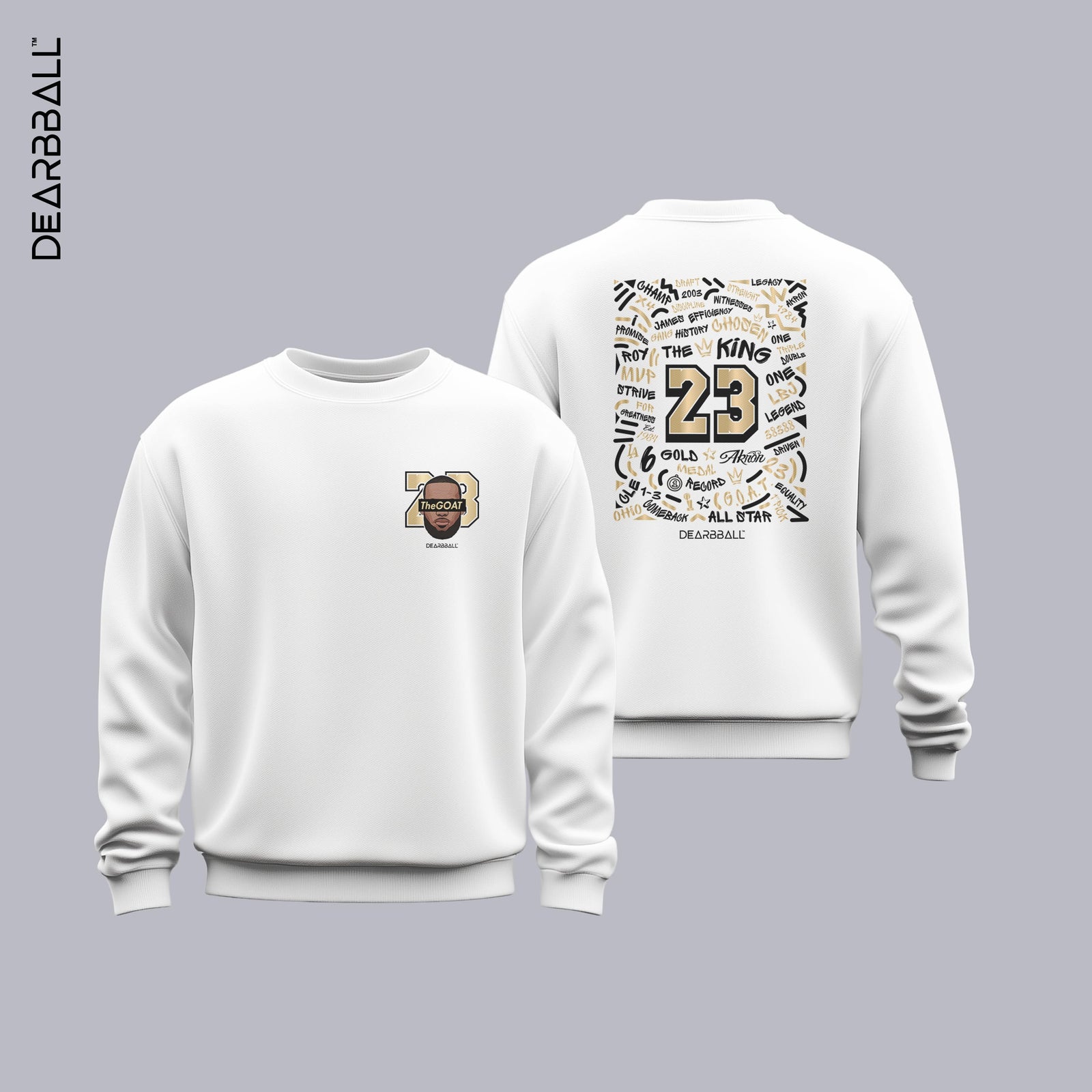 DearBBall Sweat Premium - TheGOAT 23 Ouro Edição Words Matter