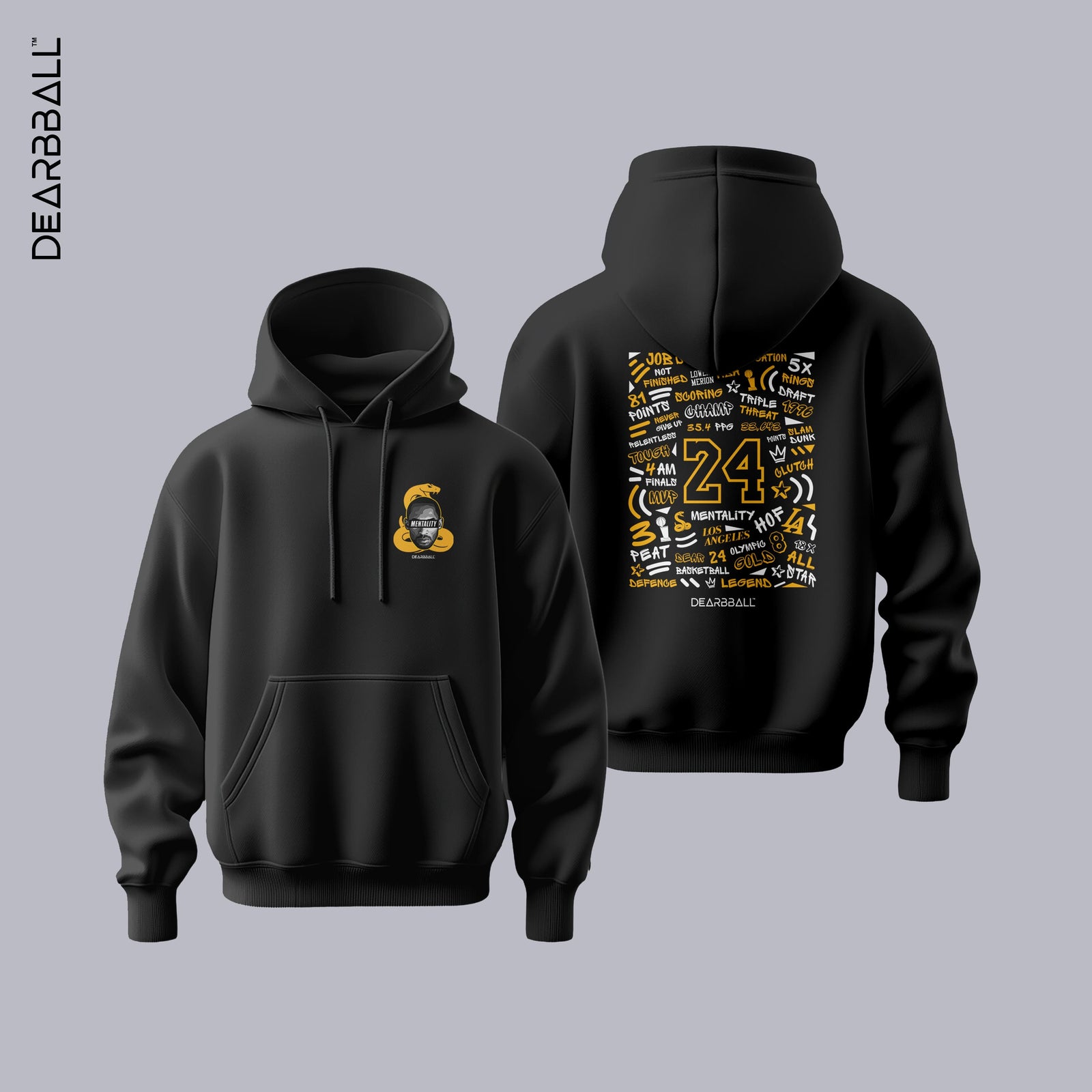 DearBBall Hoodie Premium - Mentality 24 Snake Edição Words Matter