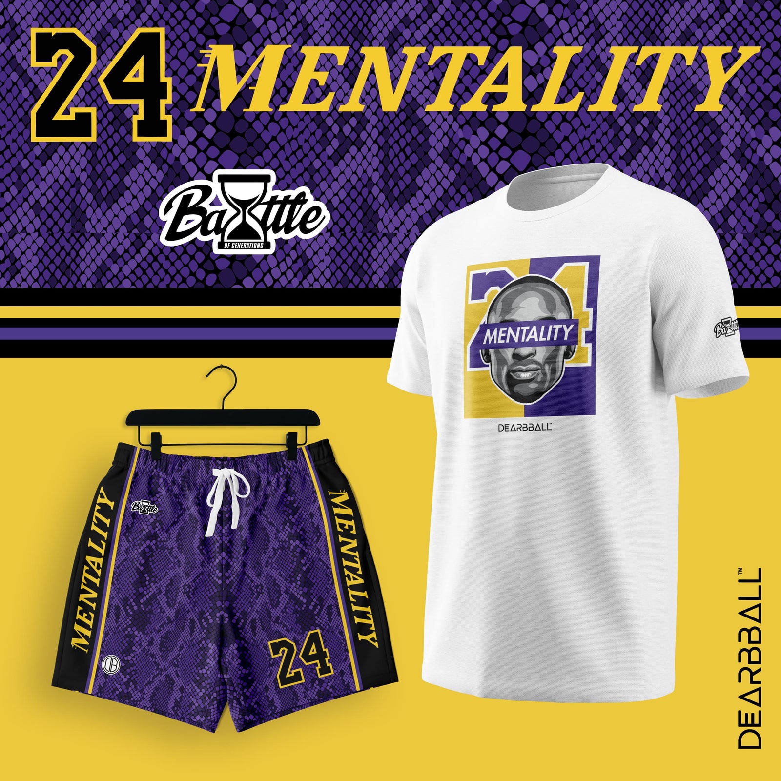 DearBBall Completo Pantaloncini e T-Shirt - Edizione MENTALITY 24 BOG Premium