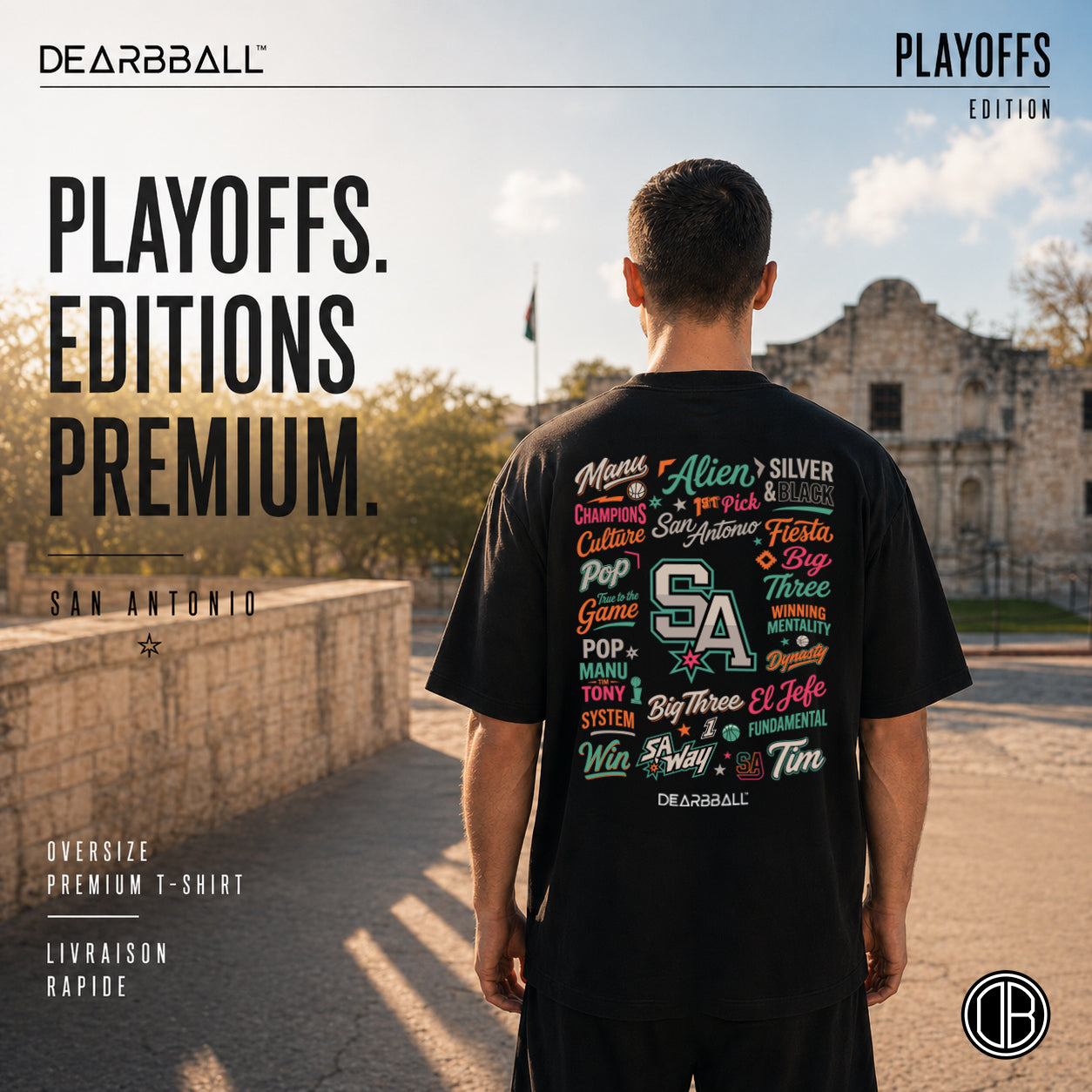 DearBBall T-skjorte Oversized Premium - SAN ANTONIO Fiesta Words Matter-utgave