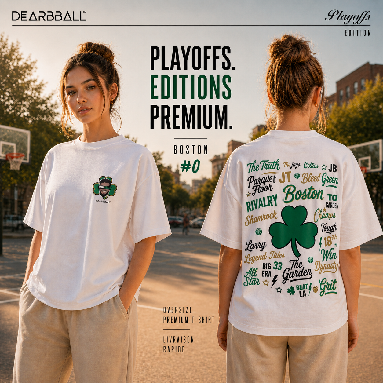 DearBBall Premium Hoodie - BleedGreen BOSTON Words Matter Edition