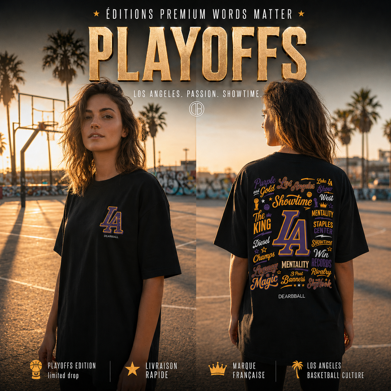 DearBBall Premium Hoodie - LOS ANGELES Words Matter Edition