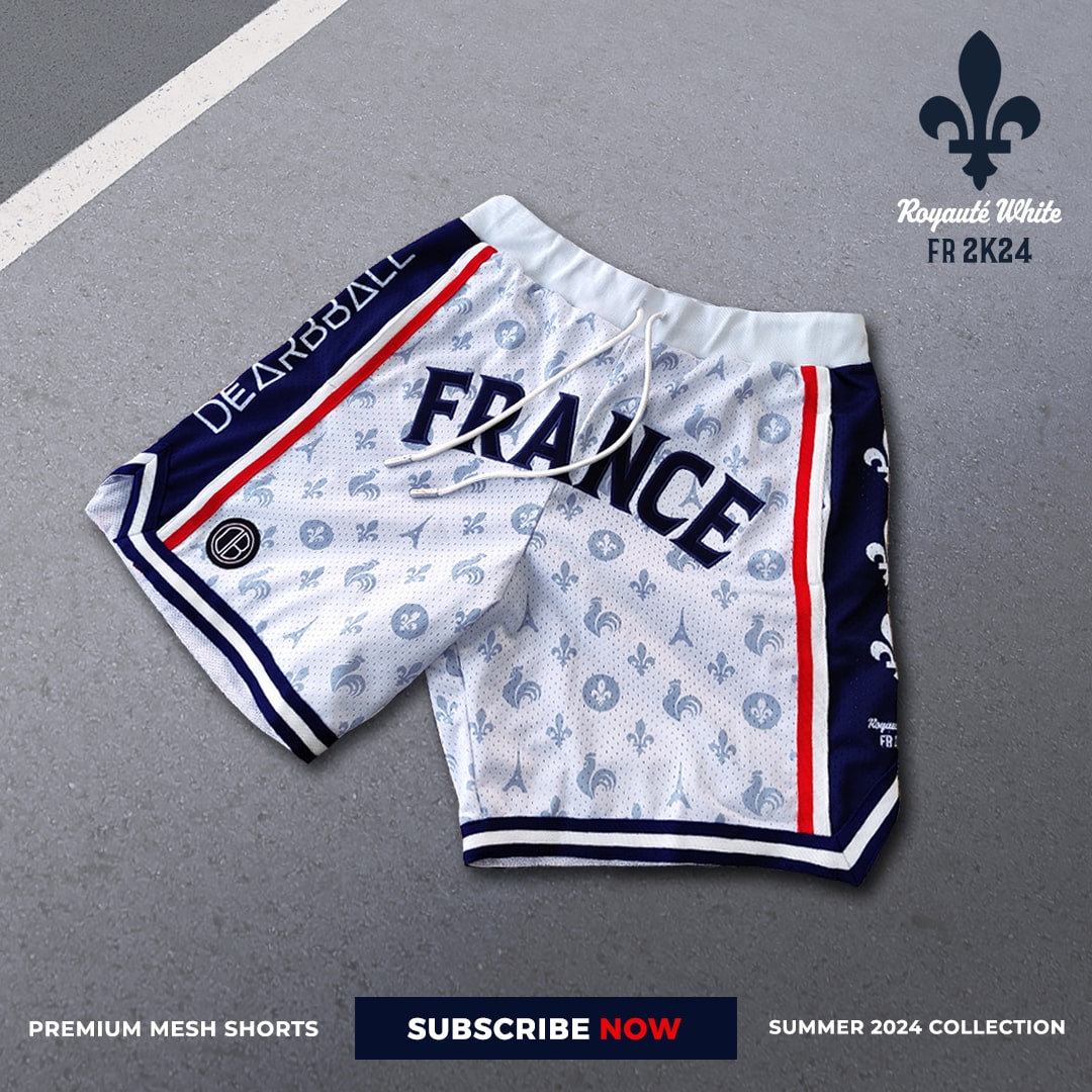 Calção MESH DEARBBALL FRANCE - Edição Limitada ROYAUTÉ WHITE