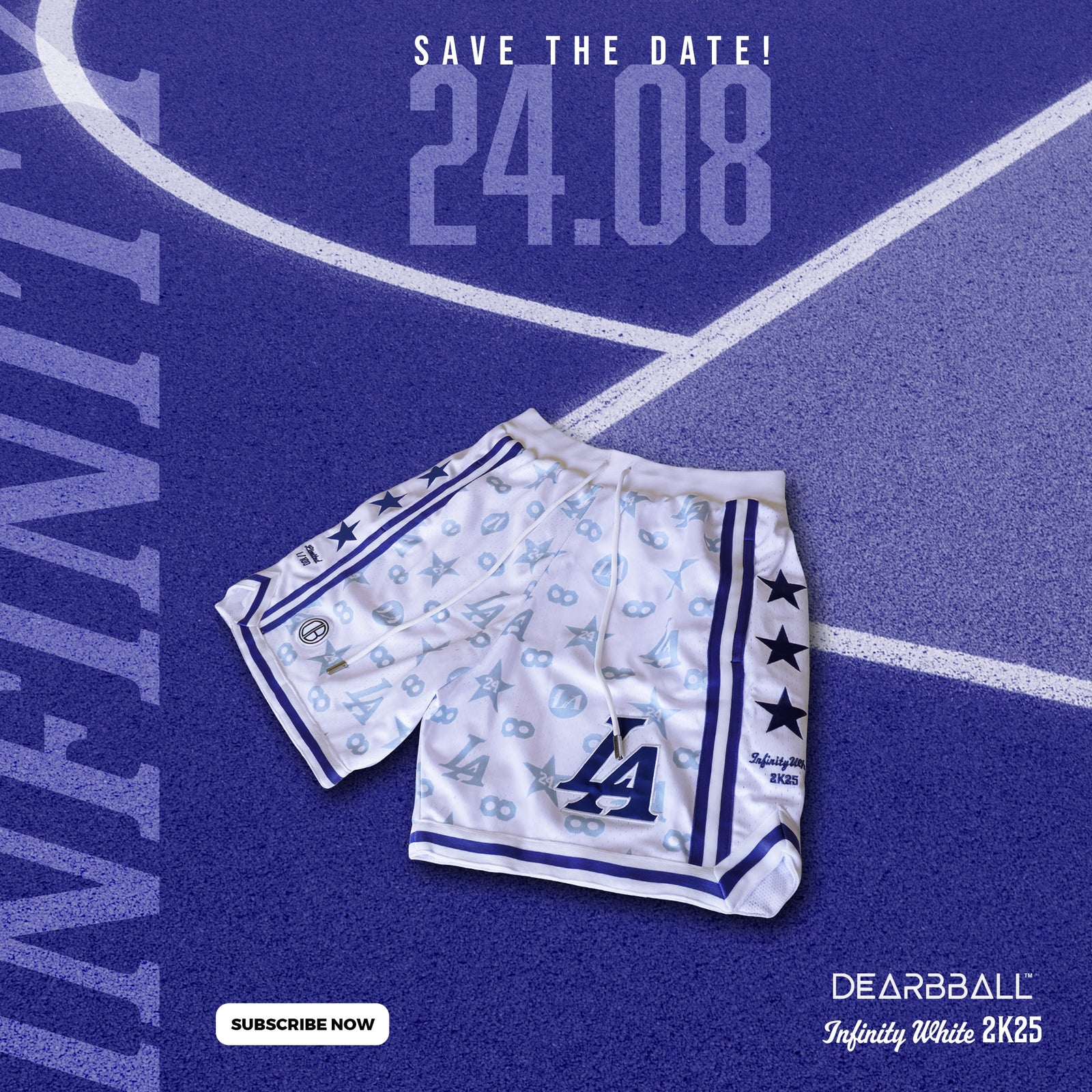 DBB SHORT MESH PREMIUM - INFINITY WHITE NUMÉROTÉ ÉDITION LIMITÉE ♾️
