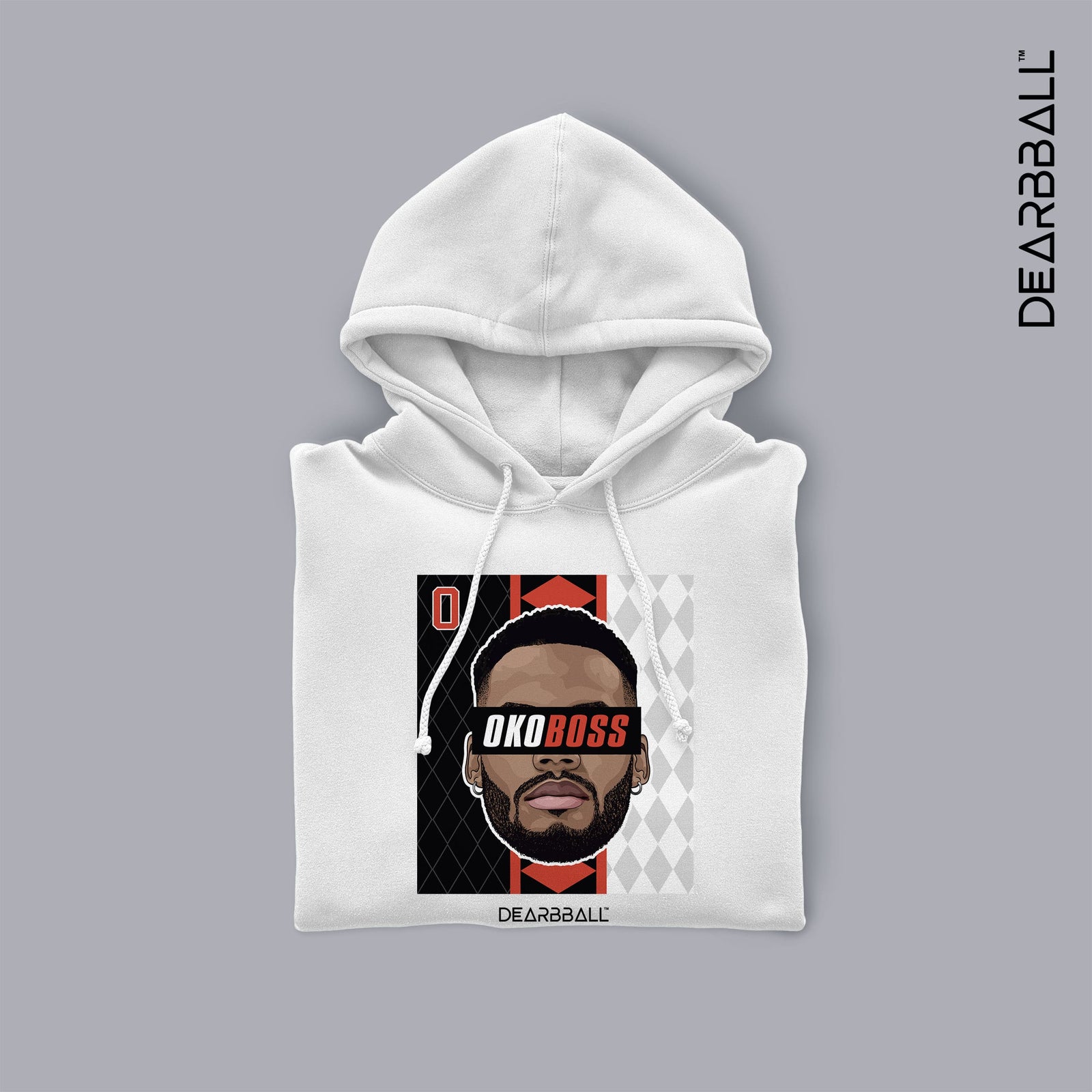DearBBall Felpa con Cappuccio - Edizione OKOBOSS Principauté Bianca