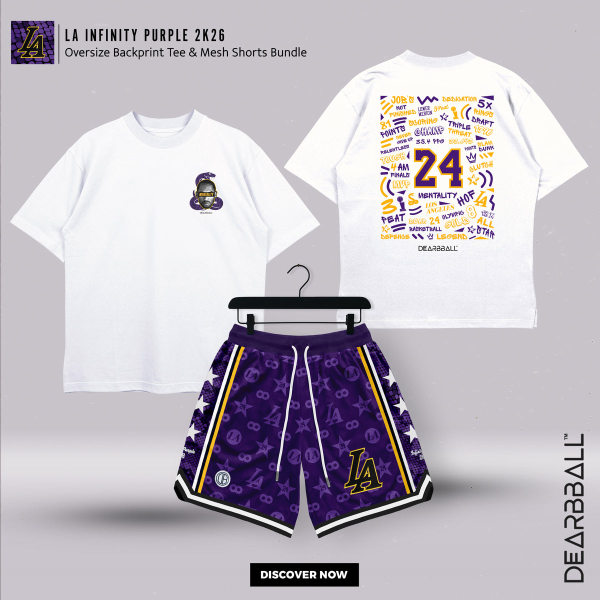 DBB SHORT MESH PREMIUM - L.A. INFINITY HVIT NUMMERERT BEGRENSET UTGAVE