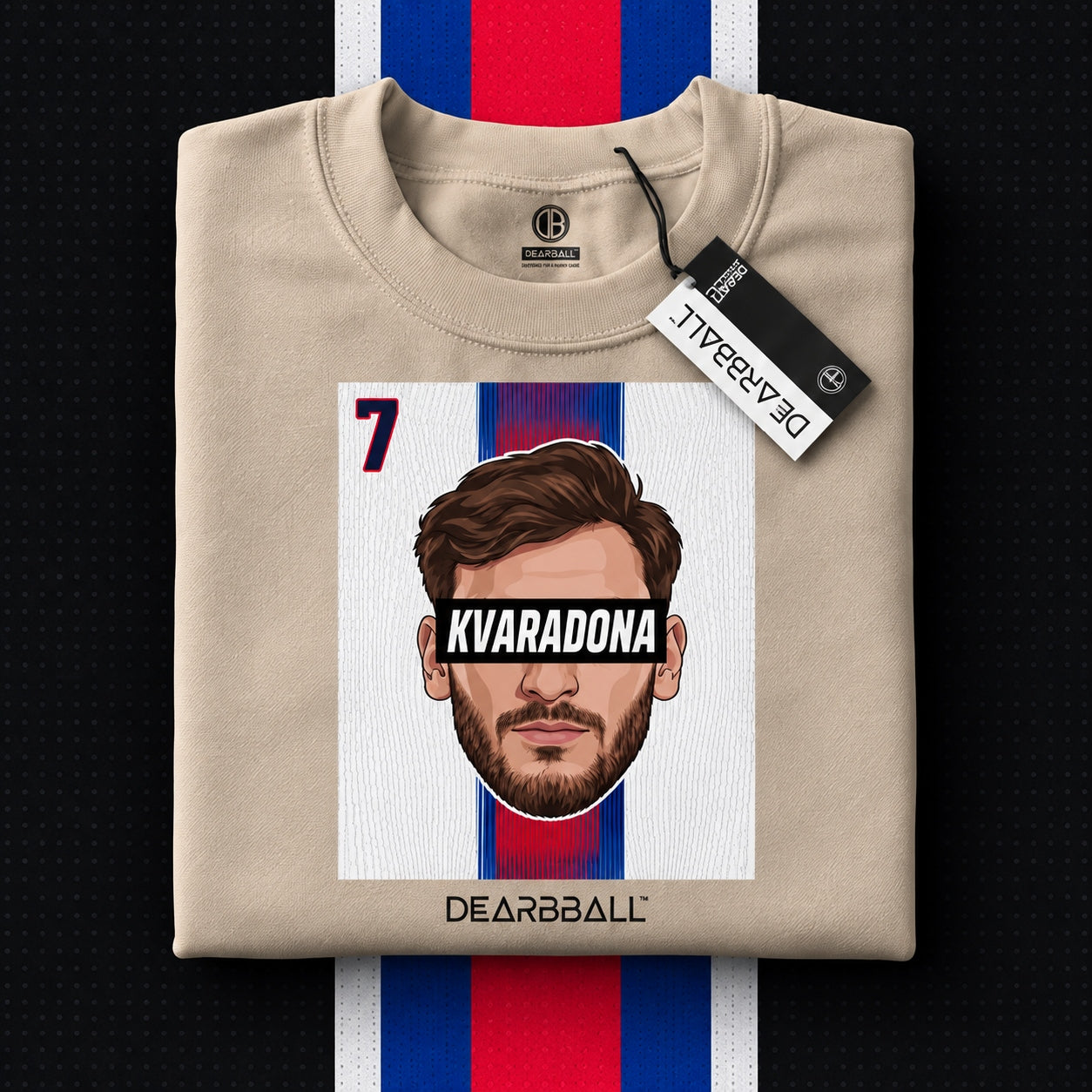 DearBBall T-Shirt - KVARADONA 7 Paris White Edition