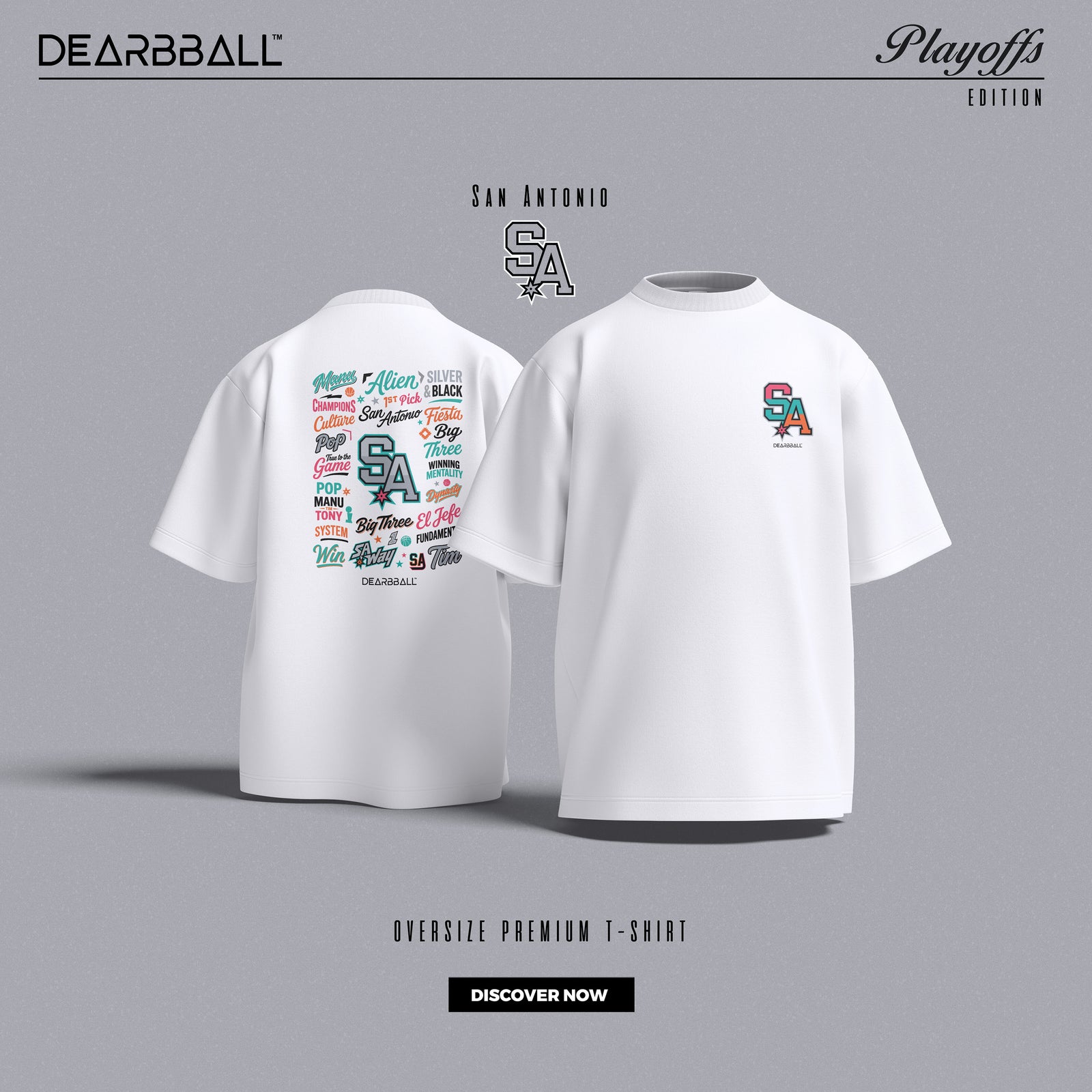 DearBBall T-skjorte Oversized Premium - SAN ANTONIO Fiesta Words Matter-utgave