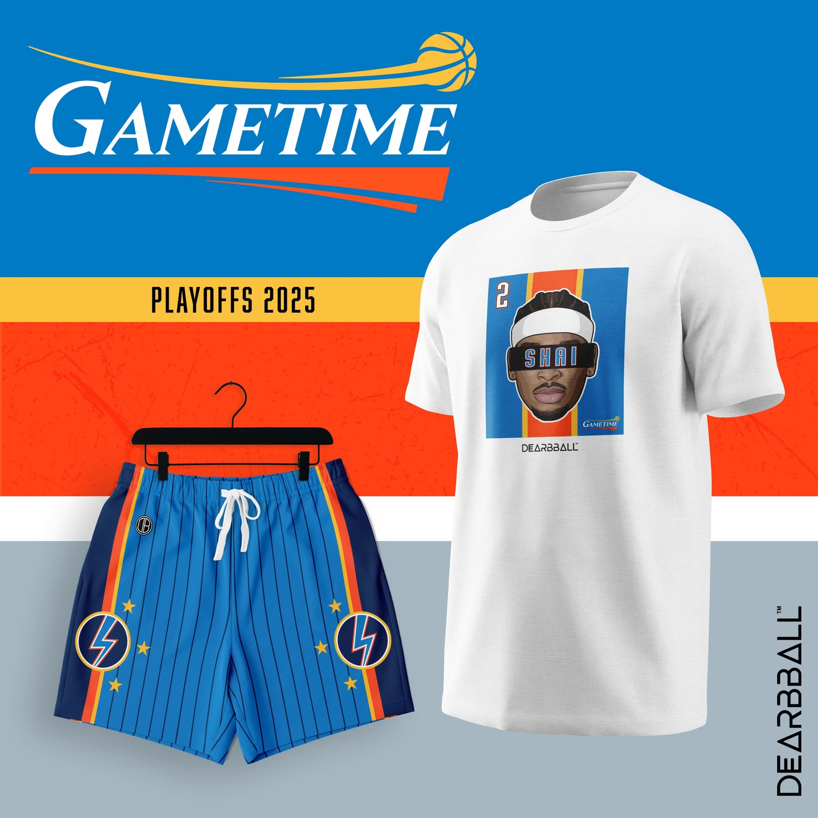DearBBall Sett Shorts og T-skjorte - SHAI OKC GAMETIME Edition