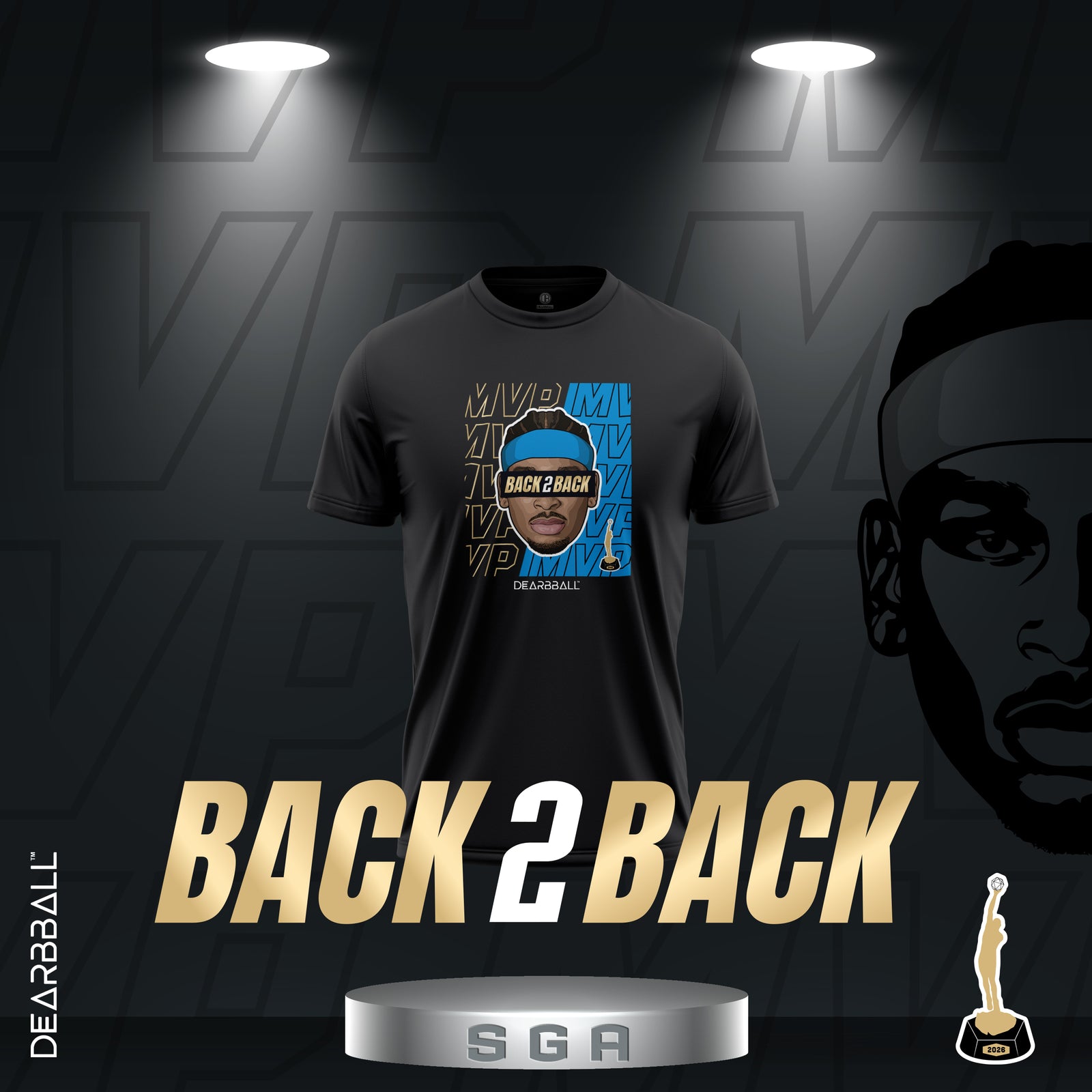 DearBBall T-skjorte - SHAI Back2Back MVP 2026 Edition