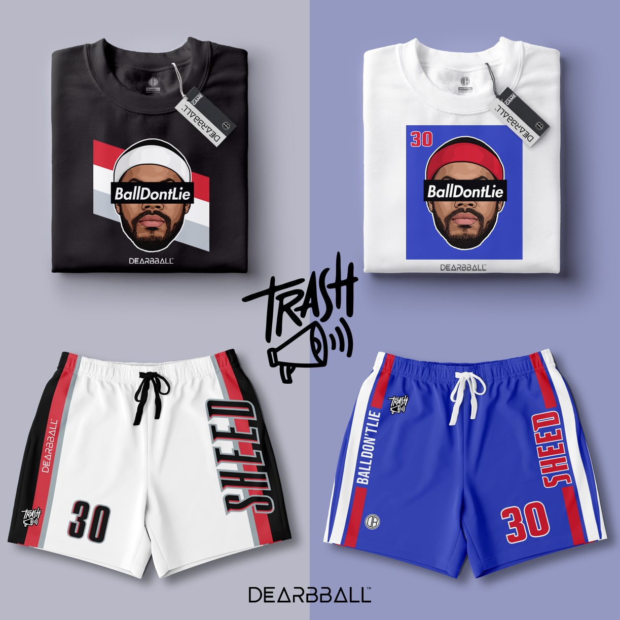 DearBBall Premium T-skjorte - BallDontLie Detroit Trash 📢 Broderi-utgave