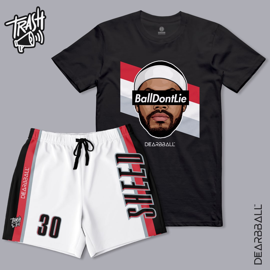 DearBBall Sett Shorts og T-skjorte - Sheed BallDontLie Portland Trash-utgave
