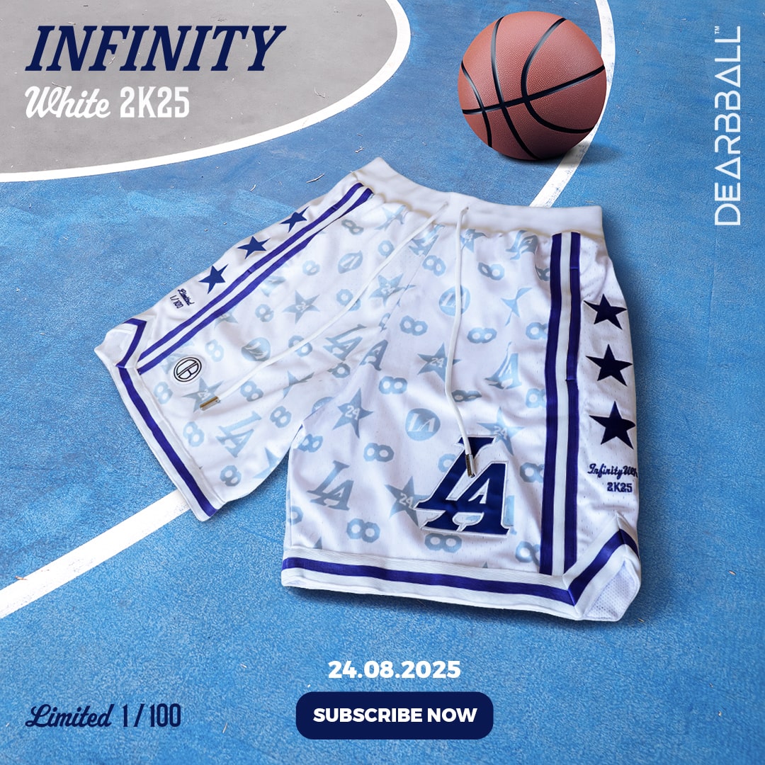 DBB SHORT MESH PREMIUM - INFINITY WHITE NUMÉROTÉ ÉDITION LIMITÉE ♾️
