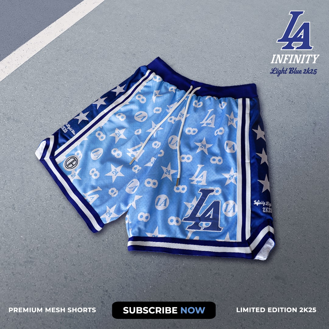 Conjunto DearBBall Calção Mesh e T-shirt - Edição Los Angeles INFINITY Light Blue