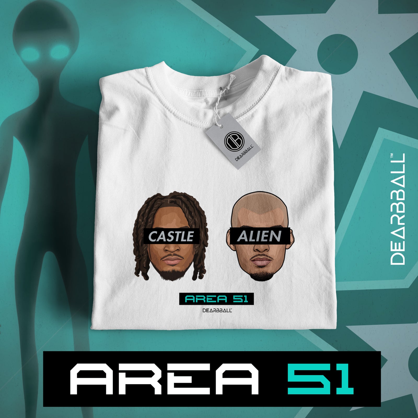 đ DearBBall T-Shirt - AREA 51 Alien Edition