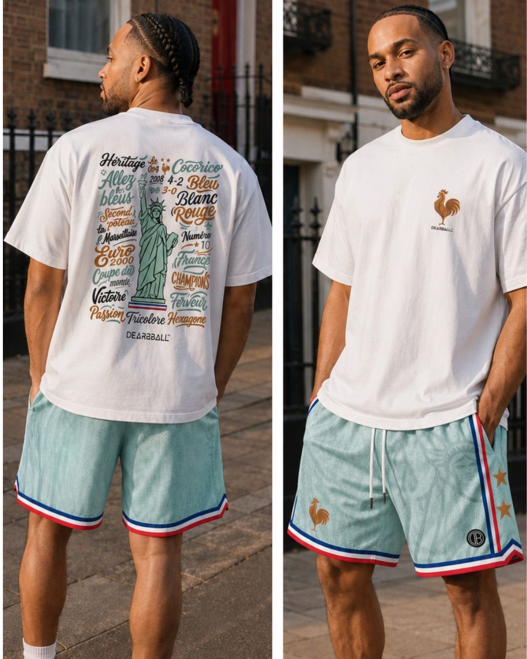 DearBBall Ensemble Short Mesh T-Shirt Premium - FRANCE LIBERTY Words Matter Edition
